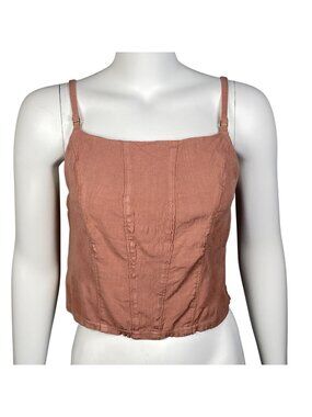 Intimately Free People Back On Track Cropped Cami Tank Top M Adjustable Straps